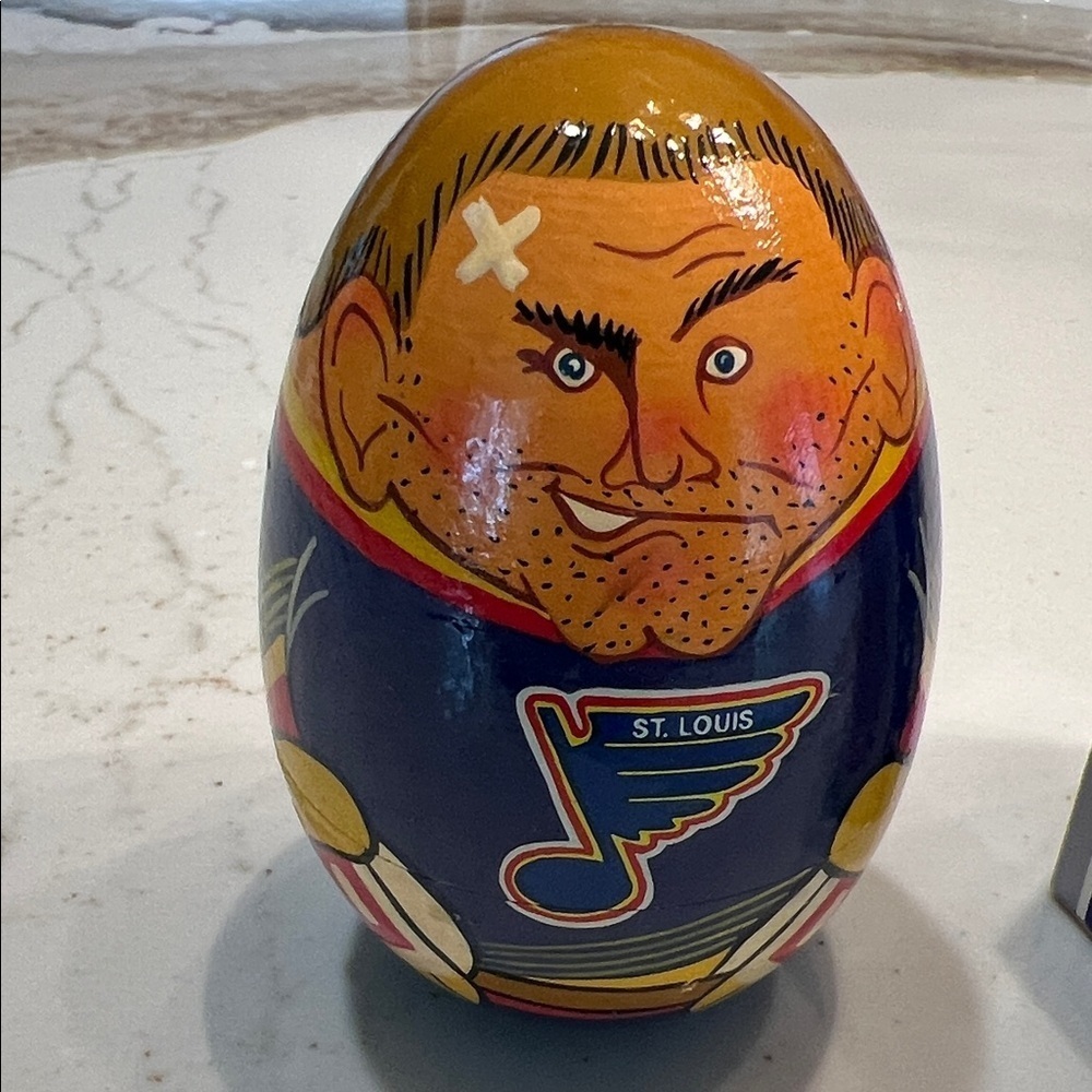 NHL St. Louis Blues STAN'KA Russian Wooden hand-painted Rocking Vintage doll